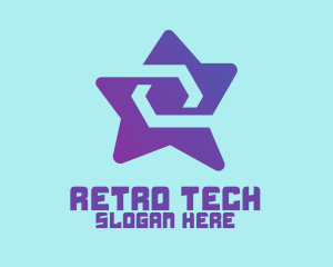 Violet Tech Star  logo design