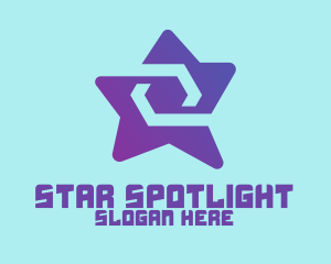 Violet Tech Star  logo design