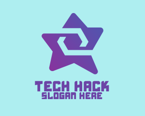 Violet Tech Star  logo design