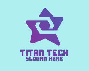 Violet Tech Star  logo design