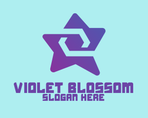 Violet Tech Star  logo design