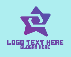 Hexagon - Violet Tech Star logo design