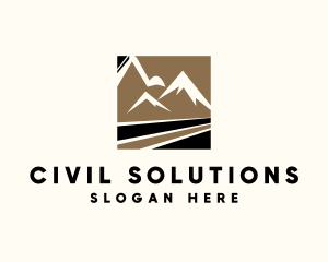 Civil - Mountain Road Highway logo design
