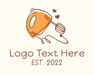 Pastry Shop - Heart Baking Tool logo design