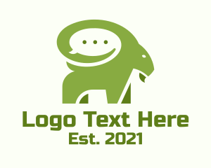 Speech Bubble - Green Ram Chat logo design