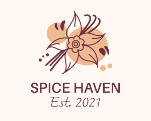 Cinnamon Flower Spice logo design