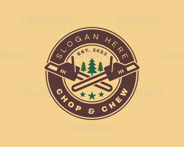 Chainsaw Tree Woodwork Logo