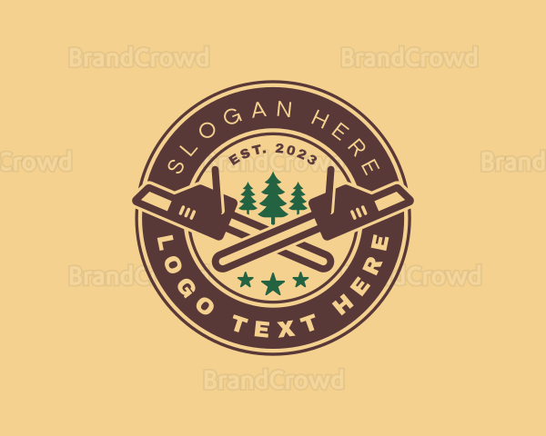 Chainsaw Tree Woodwork Logo