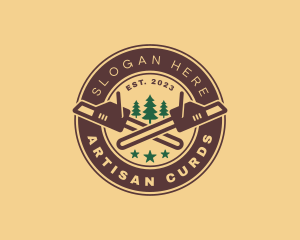 Chainsaw Tree Woodwork logo design