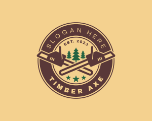 Chainsaw Tree Woodwork logo design