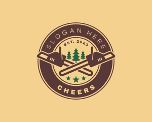 Timber - Chainsaw Tree Woodwork logo design