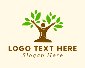 Human Tree - Arborist Gardener Tree logo design