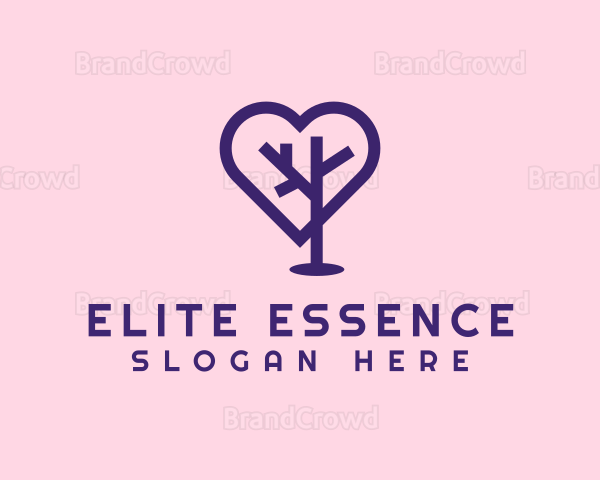 Romantic Heart Tree Logo