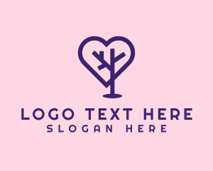 Online - Romantic Heart Tree logo design