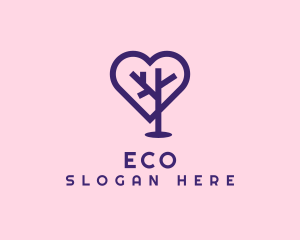 Heart - Romantic Heart Tree logo design