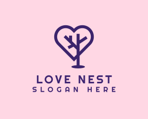 Romantic - Romantic Heart Tree logo design
