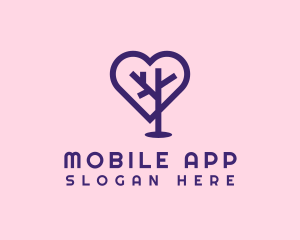 Dating Site - Romantic Heart Tree logo design