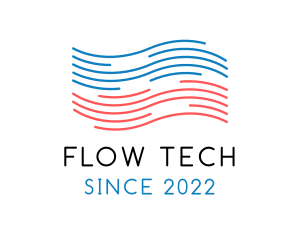 Flow - Heating Cooling Airflow Breeze logo design