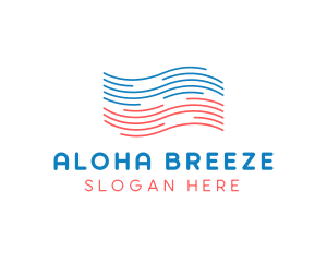 Heating Cooling Airflow Breeze logo design