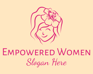 Feminine Sunflower Girl logo design