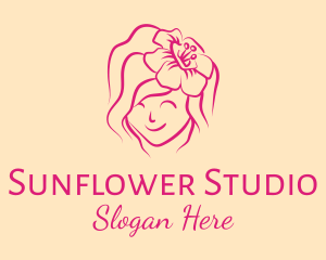 Sunflower - Feminine Sunflower Girl logo design
