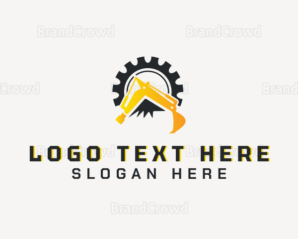 Mechanical Excavator Machinery Logo