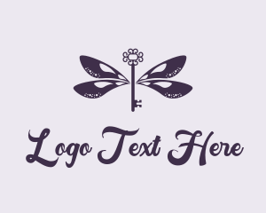 Violet - Luxe Dragonfly Key logo design
