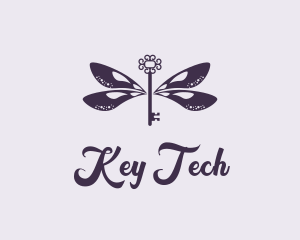 Luxe Dragonfly Key logo design