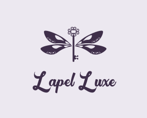 Luxe Dragonfly Key logo design