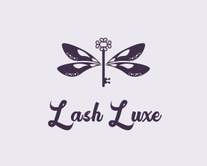 Luxe Dragonfly Key logo design