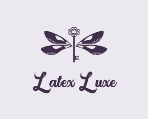 Luxe Dragonfly Key logo design