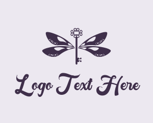 Key - Luxe Dragonfly Key logo design