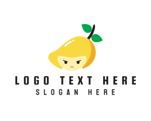 Fruit Juice - Angry Mango Face logo design