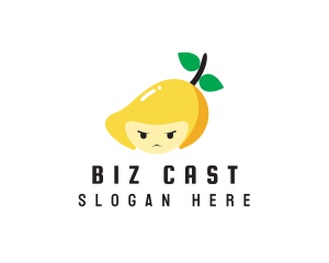 Fruit Shake - Angry Mango Face logo design