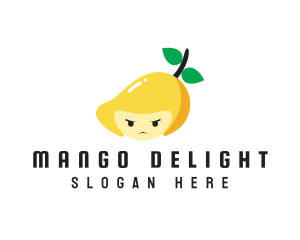 Mango - Angry Mango Face logo design