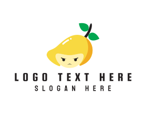 Mango - Angry Mango Face logo design