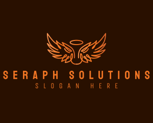 Seraph - Angel Wing Halo logo design