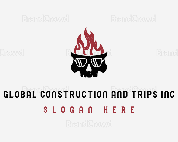 Flaming Skull Streetwear Logo