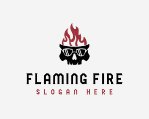 Flaming - Flaming Skull Streetwear logo design