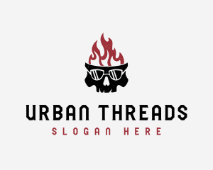 Streetwear - Flaming Skull Streetwear logo design