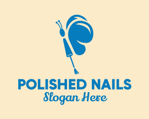 Manicure Polish Butterfly logo design