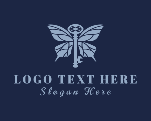 Designer - Blue Key Butterfly logo design