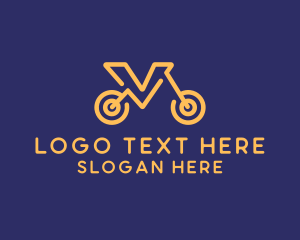 Motorbike - Bike Letter V logo design