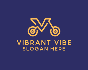 Bike Letter V logo design