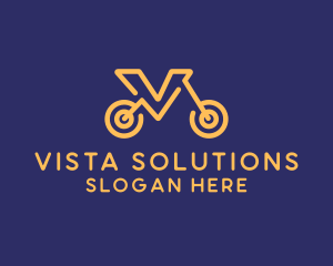 Bike Letter V logo design