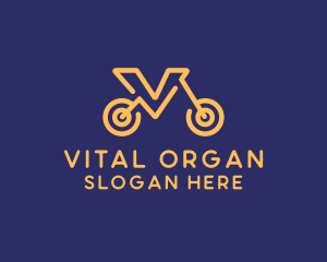 Bike Letter V logo design