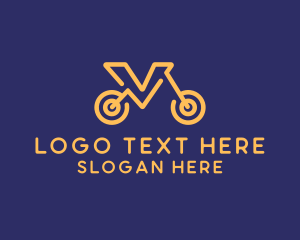 Motor Shop - Bike Letter V logo design