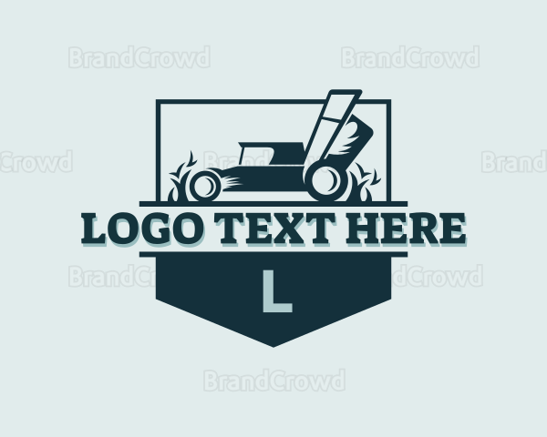 Grass Lawn Care Mower Logo