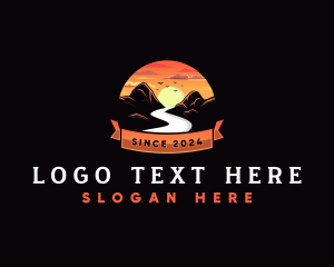 Vacation - Outdoor Sunset Mountain logo design