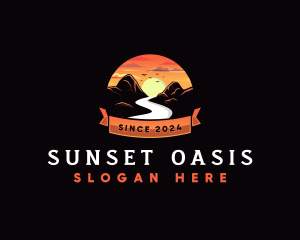 Outdoor Sunset Mountain logo design